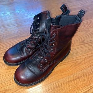 Red/Black Combat Boots